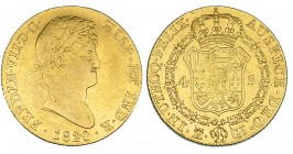 4 escudos. 1820. Madrid. GJ. VI-1425. Golpe en canto. MBC/MBC+.