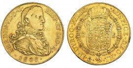 8 escudos. 1808. México. TH. Finas rayitas. MBC.