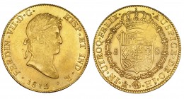 8 escudos. 1815. México. HJ. VI-1488. Acuñación algo floja. R.B.O. EBC-.