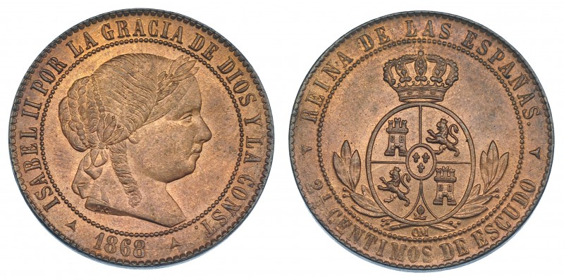 2'5 céntimos de escudo. 1868. Segovia. VI-193. B.O. SC.