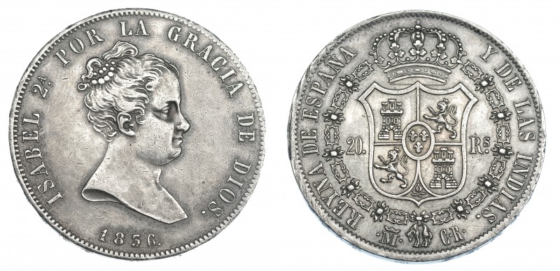 20 reales. 1836. Madrid. CR.VI-497. Pátina gris. MBC+.