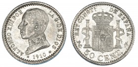 50 céntimos. 1910*1-9. Madrid. PCV. VII-147. B.O. EBC+.