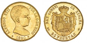 20 pesetas. 1890 *18-90. Madrid. MPM. VII-195. EBC+.