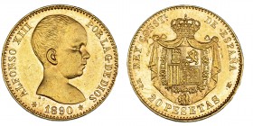 20 pesetas. 1890 *18-90. Madrid. MPM. VII-195. Pequeñas marcas. EBC.