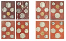 Lote 4 carteras FNMT. Prueba. 1972, 73, 74 y 75. Se incluye díptico explicativo (1973) impreso por la FNMT, de las características técnicas y físicas ...