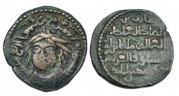 MUNDO ISLÁMICO. Zangíes de Mosul. Dirham. AE. Qutb al-Dim Modur ibn Zangi (1149-1169). Sin ceca 557. MIT-I 1118. MBC-.