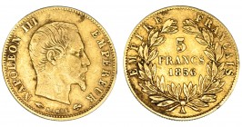 FRANCIA. 5 francos. 1856. A. KM-787.1. MBC-.