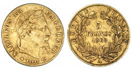 FRANCIA. 5 francos. 1868-A. KM-803.1. MBC.