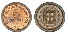 PORTUGAL. 5 centavos. 1920. Gomes-05.01. R.B.O. SC. Muy escasa.