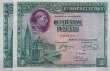 Banco de España. 500 pesetas. Pareja correlativa.. 8-1928. Sin serie. ED-C7. SC.