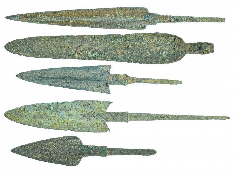 PRÓXIMO ORIENTE. Imperio Aqueménida. 1200-800 a.C. Bronce. Lote de 4 puntas de f...