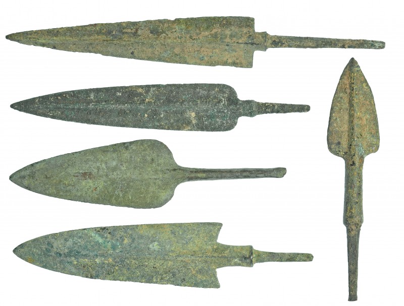 PRÓXIMO ORIENTE. Imperio Aqueménida. 1200-800 a.C. Bronce. Lote de 5 puntas de f...