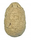 EGIPTO. Dinastía XVIII. 1550-1295 a.C. Fayenza. Escarabeo. Longitud 8,8 cm.