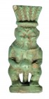 EGIPTO. Tercer Período Intermedio. 1070-650 a.C. Fayenza vitrificada. Figura con representación de dios Bes. Altura 5,0 cm.