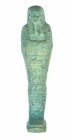 EGIPTO. XXVI Dinastía. 664-525 a.C. Fayenza vitrificada. Ushebti epigrafiado. Altura 17,5 cm