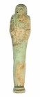 EGIPTO. Dinastía XXX. 378-341 a.C. Fayenza. Ushebti anepígrafo. Altura 18 cm.