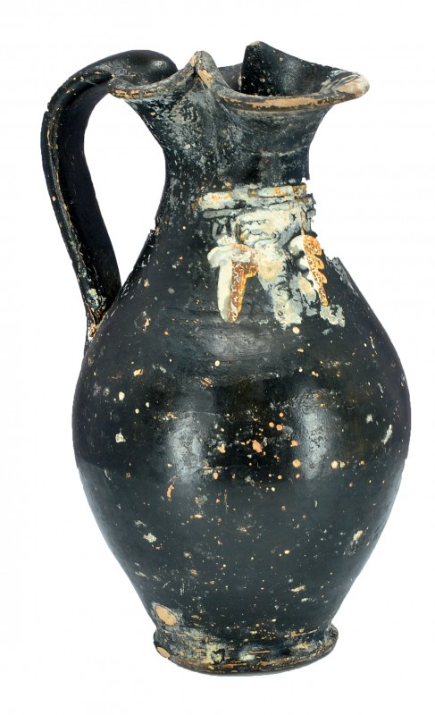 MAGNA GRECIA. IV-III a.C. Apulia. Cerámica. Oinochoe de estilo Gnathia con boca ...