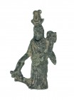 ROMA. Imperio Romano. I d.C. Bronce. Figura exenta de Isis-Fortuna. Altura 7,2 cm.