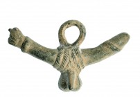 ROMA. Imperio Romano. I-II d.C. Bronce. Amuleto fálico con anilla. Longitud 9,0 cm. Posible soldadura antigua en la anilla.