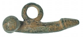 ROMA. Imperio Romano. I-III d.C. Bronce. Amuleto fálico con anilla. Longitud 5,9 cm.