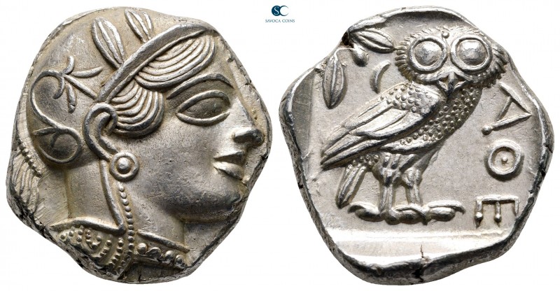 Attica. Athens 454-404 BC. 
Tetradrachm AR

25 mm, 17,23 g

Head of Athena ...