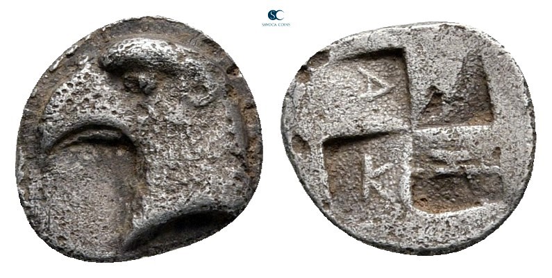 Aeolis. Herakleia ad Sipylos 450-400 BC. 
Hemiobol AR

7 mm, 0,37 g

Head o...