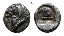 Aeolis. Kyme  520-470 BC. Tetartemorion AR