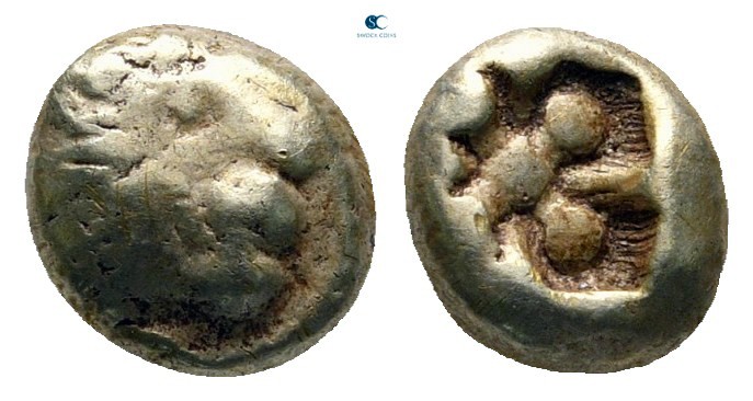 Ionia. Miletos circa 600-550 BC. 
1/12 Stater EL or Hemihekte. Lydo-Milesian st...