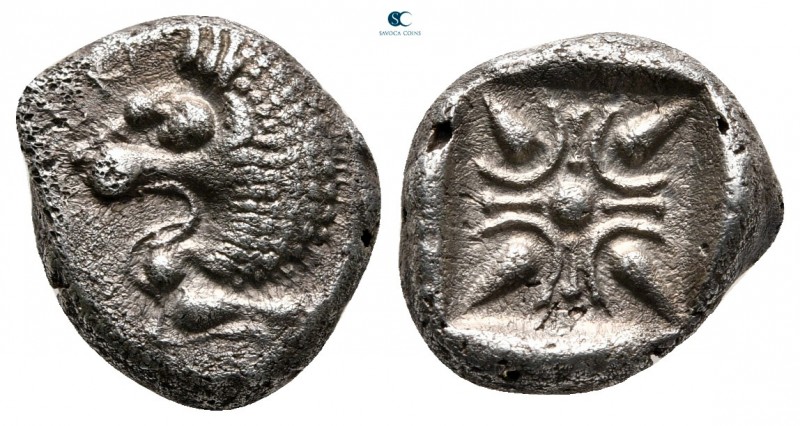 Satraps of Caria. Mylasa. Hekatomnos 392-377 BC. 
Drachm AR

15 mm, 4,04 g
...