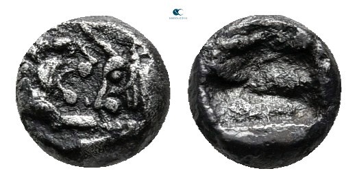 Kings of Lydia. Sardeis. Kroisos 560-546 BC. 
1/24 Stater AR

5 mm, 0,42 g
...