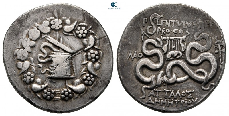 Phrygia. Laodikeia ad Lycum 56-50 BC. Lentulus proconsul and imperator, with Att...