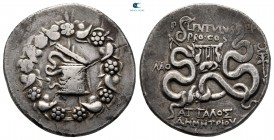 Phrygia. Laodikeia ad Lycum 56-50 BC. Lentulus proconsul and imperator, with Attalos son of Demetrios. Cistophoric Tetradrachm AR