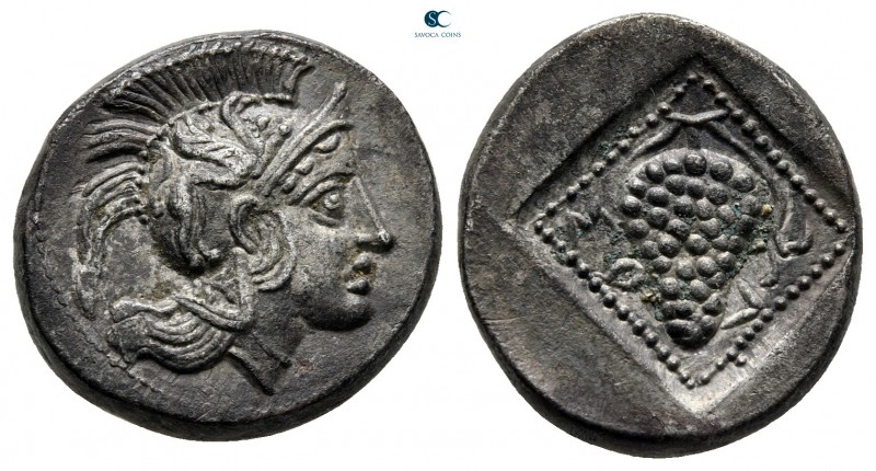 Cilicia. Soloi 410-375 BC. 
Stater AR

20 mm, 9,73 g

Helmeted head of Athe...