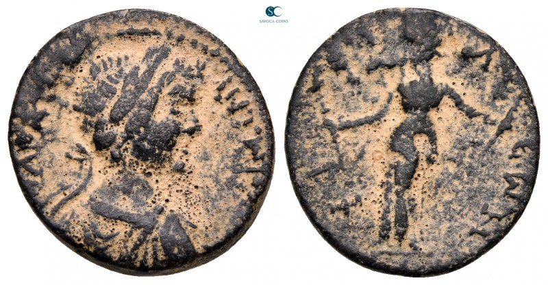 Arkadia. Phigaleia. Caracalla AD 198-217. 
Assarion Æ

20 mm, 5,60 g

Illeg...