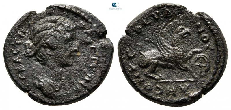Ionia. Smyrna. Faustina II AD 147-175. Theudianos, strategos
Bronze Æ

20 mm,...