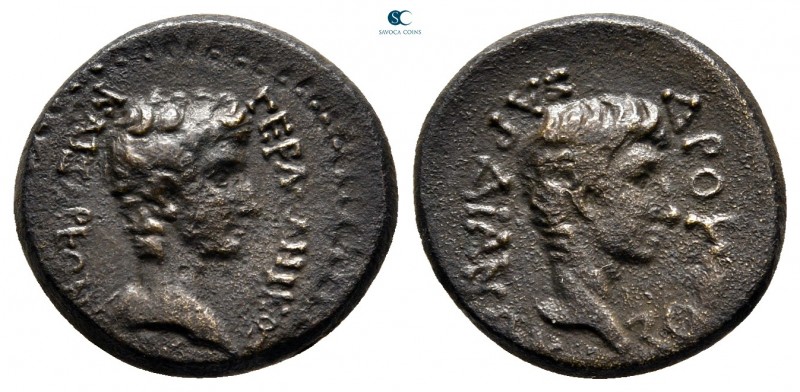 Lydia. Sardeis. Germanicus, with Drusus, Caesar 15 BC-AD 19. 
Bronze Æ

17 mm...