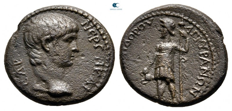 Phrygia. Ankyra. Nero AD 54-68. 
Bronze Æ

16 mm, 2,56 g

NEΡ[ΩN KAI]CAΡ, b...