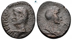 Galatia. Koinon of Galatia. Tiberius AD 14-37. ΠΡΕΙΣΚΟΣ (Priscus, legatus augusti). Dated CY 43=AD 18 or 21-23. Assarion Æ