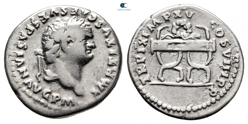 Titus AD 79-81. Struck 1 January-30 June AD 80. Rome
Denarius AR

18 mm, 3,32...