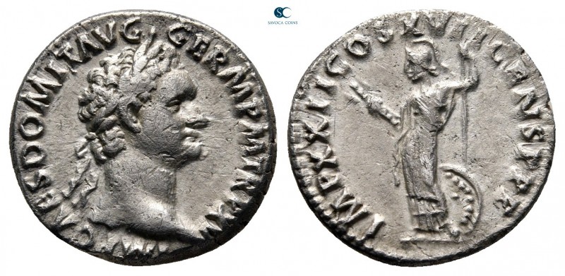 Domitian AD 81-96. Rome
Denarius AR

17 mm, 3,16 g

IMP CAES DOMIT AVG GERM...