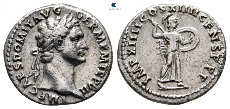 Domitian AD 81-96. Rome
Denarius AR

18 mm, 3,03 g

IMP CAES DOMIT AVG GERM...