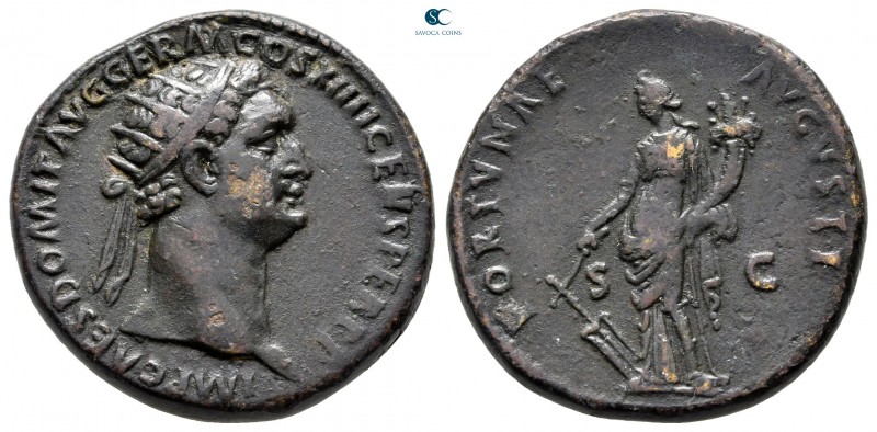 Domitian AD 81-96. Rome
Dupondius Æ

28 mm, 14,45 g

IMP CAES DOMIT AVG GER...