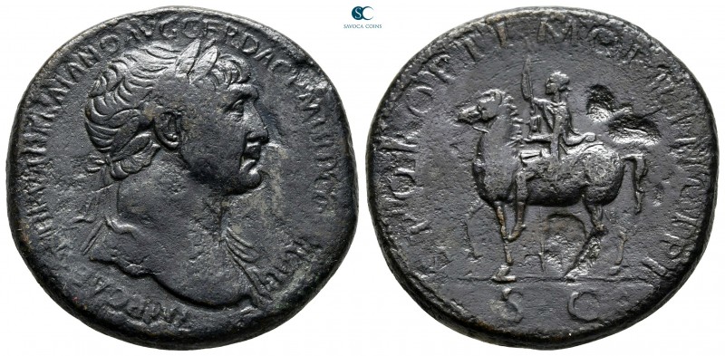 Trajan AD 98-117. Rome
Sestertius Æ

32 mm, 23,25 g

IMP CAES [NERVAE] TRAI...
