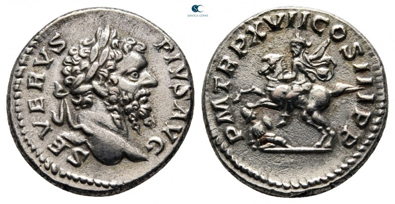 Septimius Severus AD 193-211. Rome
Denarius AR

18 mm, 3,42 g

SEVERVS PIVS...