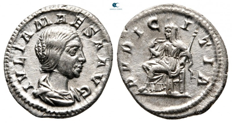 Julia Maesa AD 218-224. Rome
Denarius AR

18 mm, 2,95 g

IVLIA MAESA AVG, d...