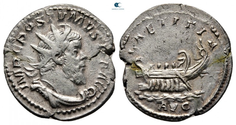 Postumus, Usurper in Gaul AD 260-269. Struck AD 261. Treveri
Antoninianus AR
...
