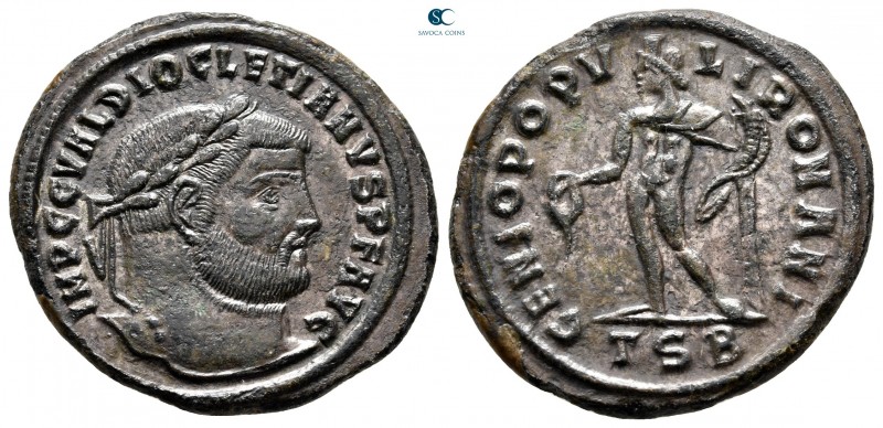 Diocletian AD 284-305. Thessaloniki
Follis Æ

30 mm, 8,17 g

IMP C C VAL DI...