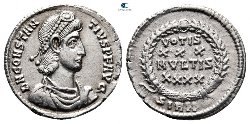 Constantius II AD 337-361. Sirmium
Siliqua AR

18 mm, 1,97 g

D N CONSTANTI...