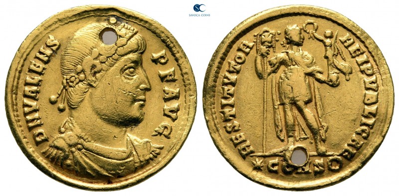 Valens AD 364-378. Constantinople
Solidus AV

21 mm, 4,31 g

D N VALENS P F...