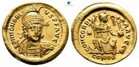Honorius AD 393-423. Constantinople. Solidus AV